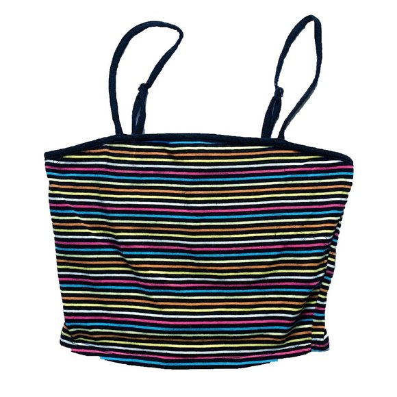 Neon Stripe Crop Tank Top - Picture 3 of 3